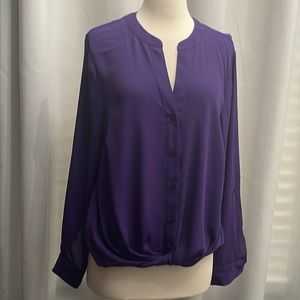 Fabulous Royal Purple Lightweight long sleeve INC Ladies Top Large